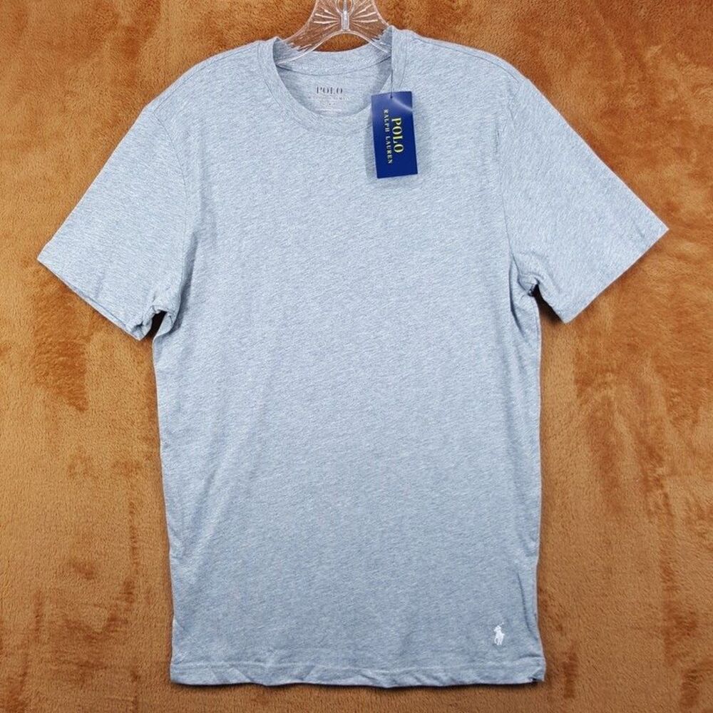 POLO RALPH LAUREN Shirt Mens Small Gray Pullover Crew Short Sleeve Logo Tee